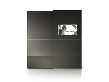SCREEN - Tempered glass wardrobe with sliding doors and built-in TV by Santalucia Mobili - view 2